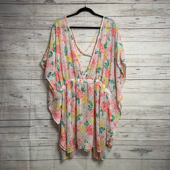 Time and Tru Tops - Time and True Lightweight Floral Tunic, Size 3XL